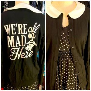 Wednesday Addams Inspired Alice In Wonderland Cardigan